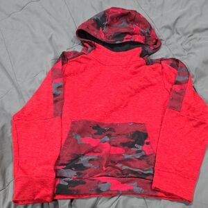 Russell Athletic Red and Black Camo Kids Hoodie